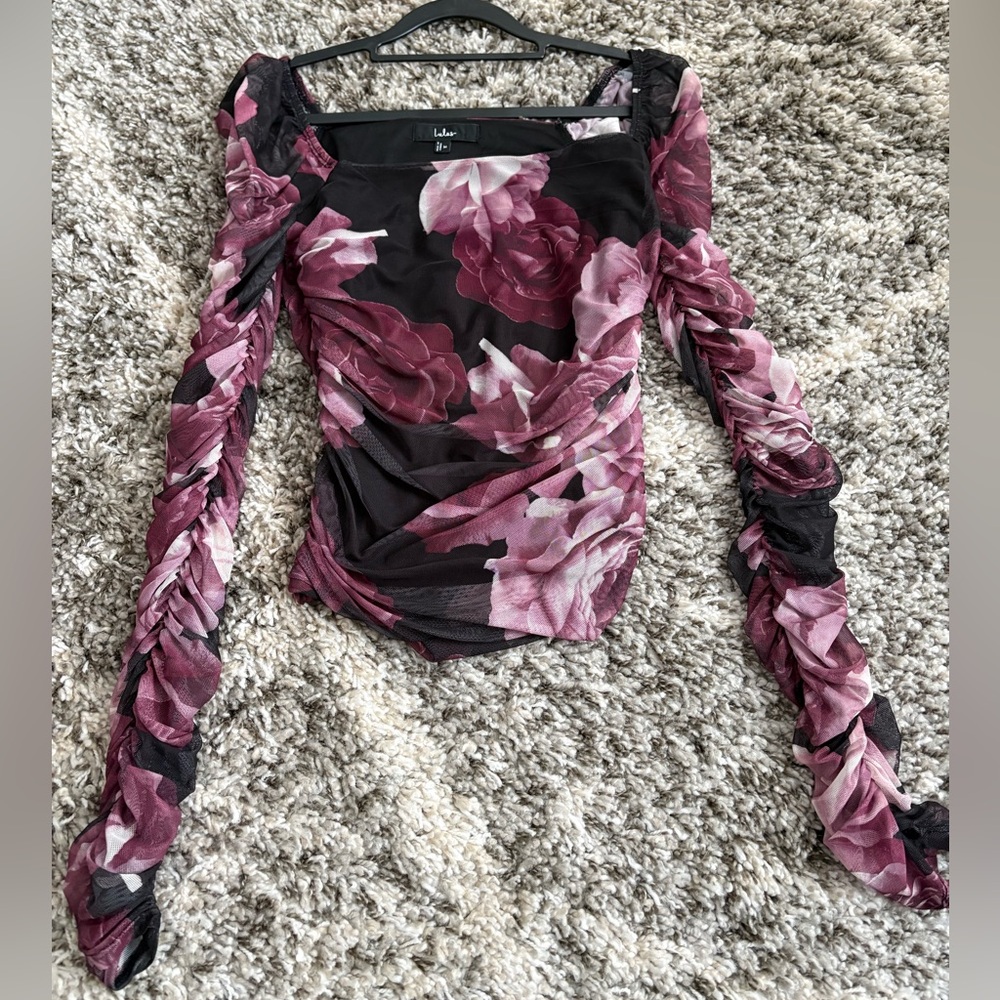Floral Sheer Long Sleeve Top